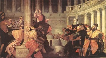 jesús Painting - Jesús entre los doctores en el templo Renacimiento Paolo Veronese